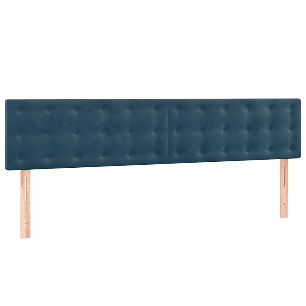 Giroletto a Molle con Materasso Blu Scuro 160x200 cm in Velluto