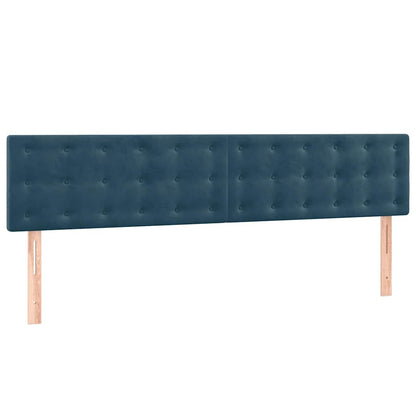 Giroletto a Molle con Materasso Blu Scuro 160x200 cm in Velluto