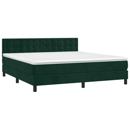 Giroletto a Molle con Materasso Verde Scuro 180x200 cm Velluto | homemem39