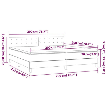 Giroletto a Molle con Materasso Blu Scuro 200x200 cm in Velluto | homemem39