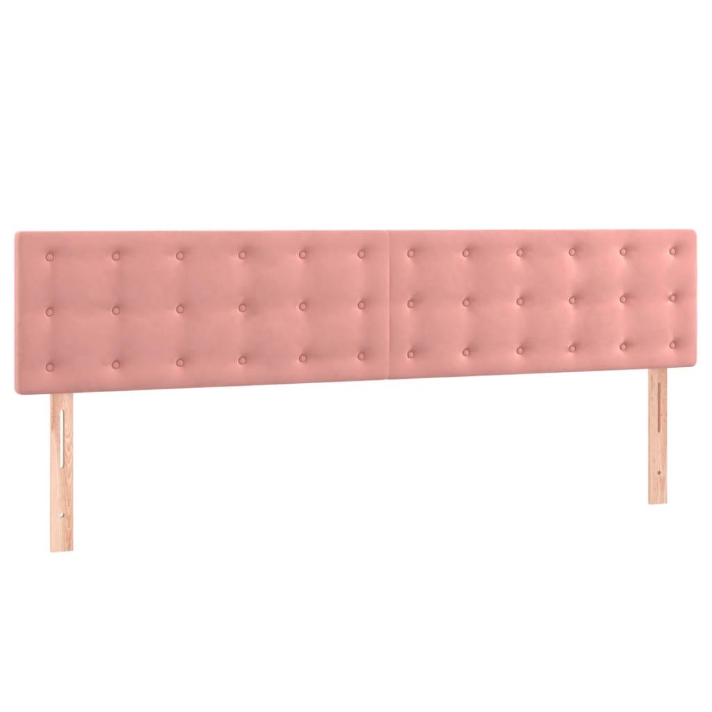 Giroletto a Molle con Materasso Rosa 200x200 cm in Velluto
