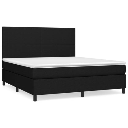 Giroletto a Molle con Materasso Nero 180x200 cm in Tessuto