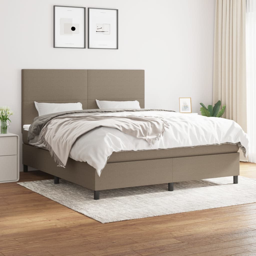 Giroletto a Molle con Materasso Tortora 180x200 cm in Tessuto | homemem39
