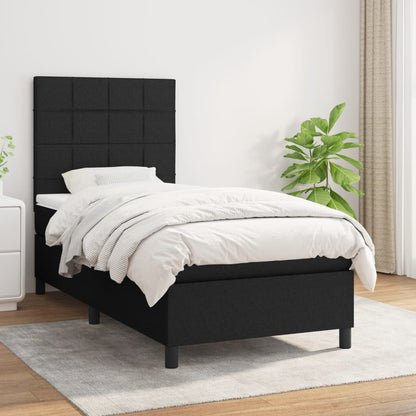 Giroletto a Molle con Materasso Nero 90x190 cm in Tessuto | homemem39