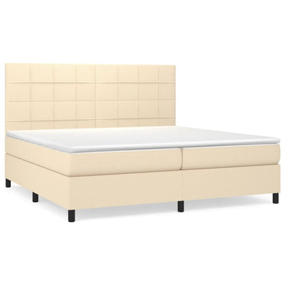 Giroletto a Molle con Materasso Crema 200x200 cm in Tessuto