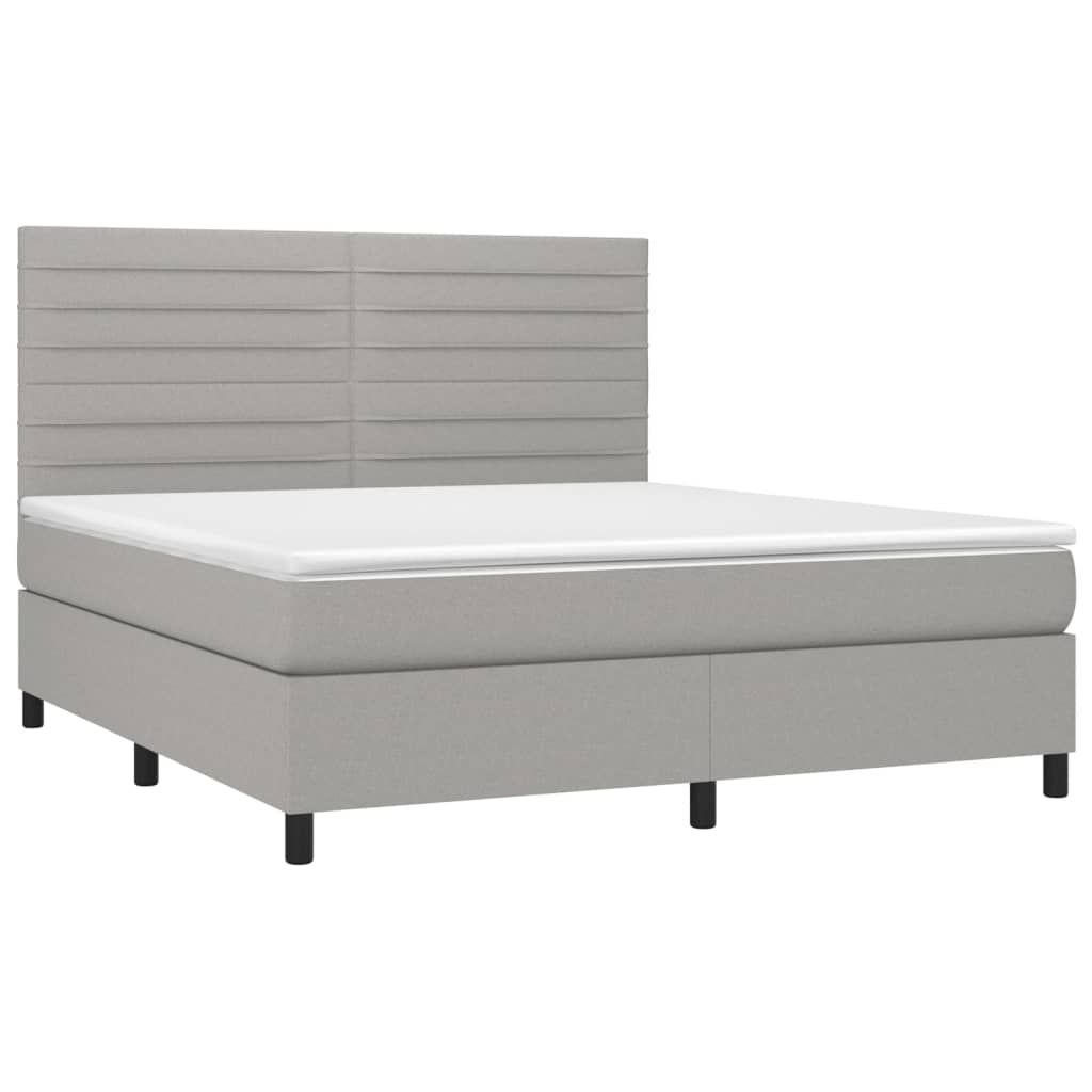 Giroletto a Molle con Materasso Grigio Chiaro160x200 cm Tessuto