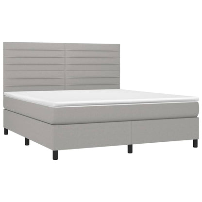 Giroletto a Molle con Materasso Grigio Chiaro160x200 cm Tessuto