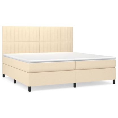 Giroletto a Molle con Materasso Crema 200x200 cm in Tessuto