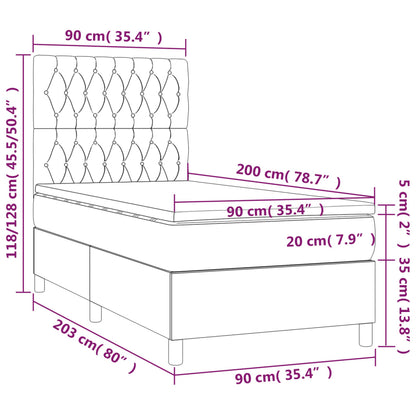 Giroletto a Molle con Materasso Crema 90x200 cm inTessuto