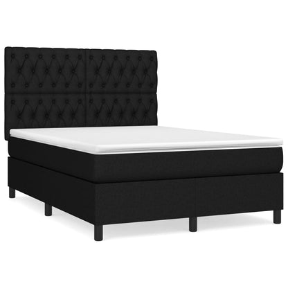 Giroletto a Molle con Materasso Nero 140x200 cm in Tessuto | homemem39