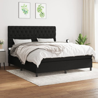 Giroletto a Molle con Materasso Nero 160x200 cm in Tessuto | homemem39