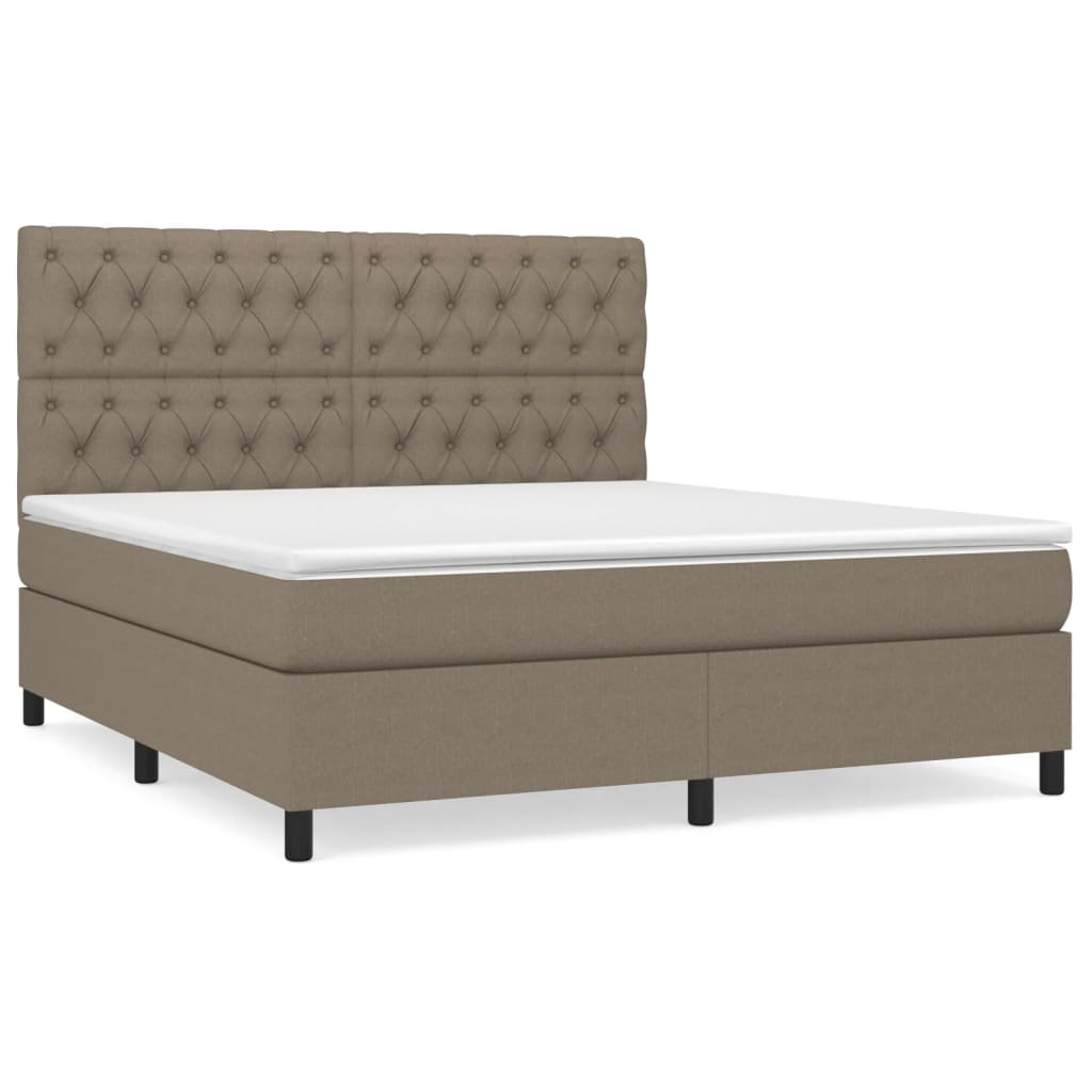 Giroletto a Molle con Materasso Tortora 160x200 cm in Tessuto | homemem39