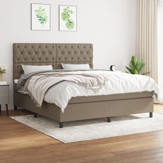 Giroletto a Molle con Materasso Tortora 160x200 cm in Tessuto | homemem39