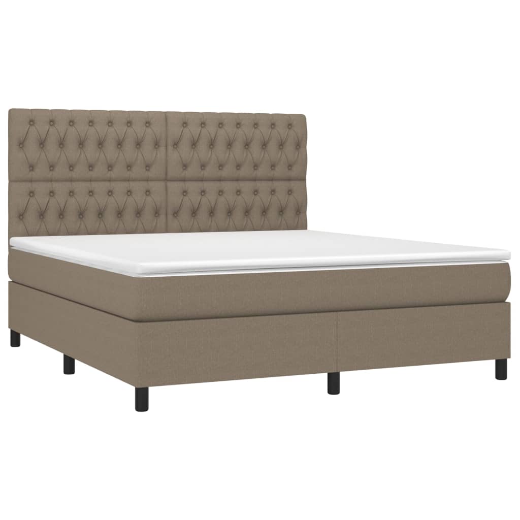 Giroletto a Molle con Materasso Tortora 180x200 cm in Tessuto