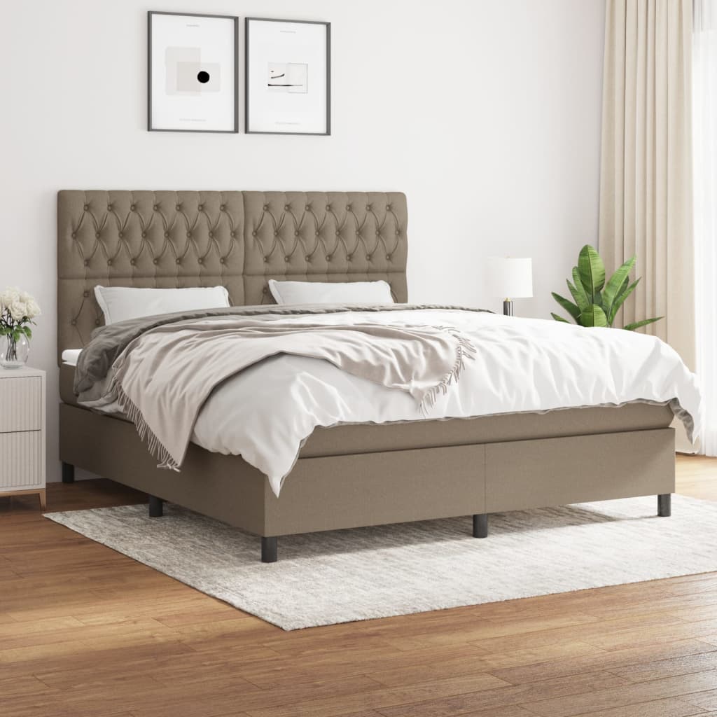 Giroletto a Molle con Materasso Tortora 180x200 cm in Tessuto