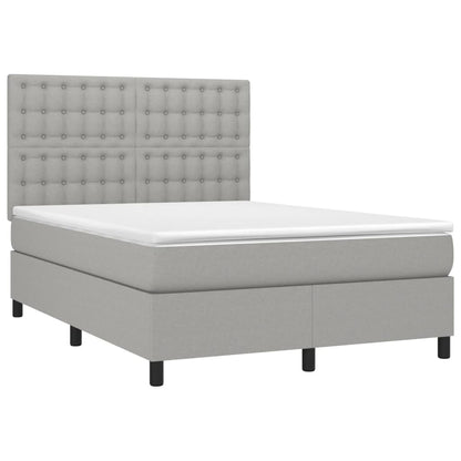 Giroletto a Molle con Materasso Grigio Chiaro 140x190cm Tessuto | homemem39