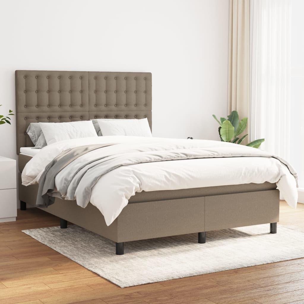 Giroletto a Molle con Materasso Tortora 140x190 cm in Tessuto | homemem39