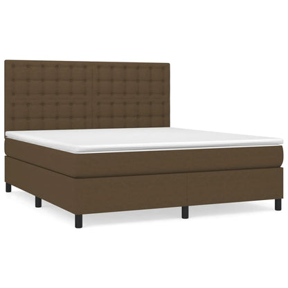 Giroletto a Molle con Materasso Marrone Scuro 180x200cm Tessuto | homemem39