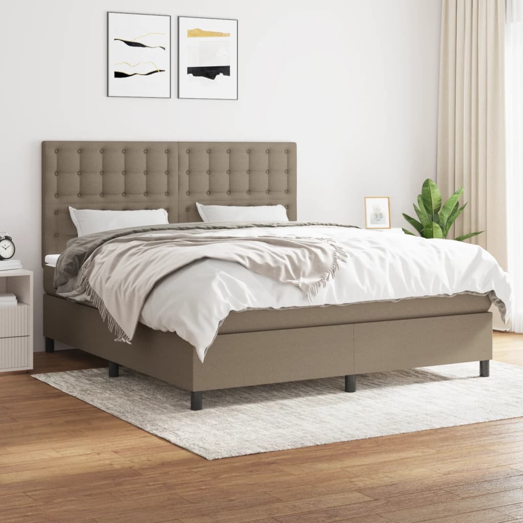 Giroletto a Molle con Materasso Tortora 180x200 cm in Tessuto | homemem39