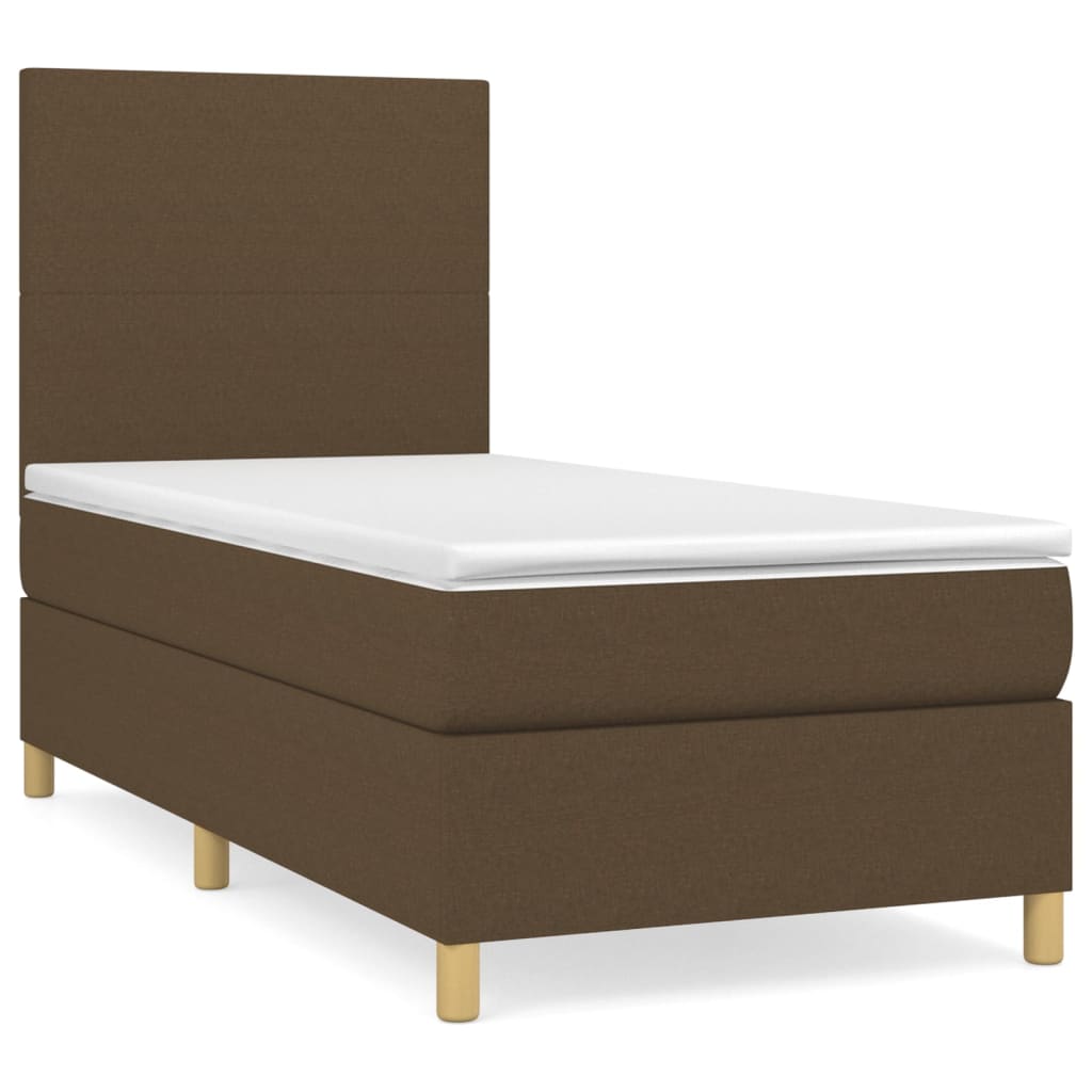 Giroletto a Molle con Materasso Marrone Scuro 80x200 cm Tessuto | homemem39