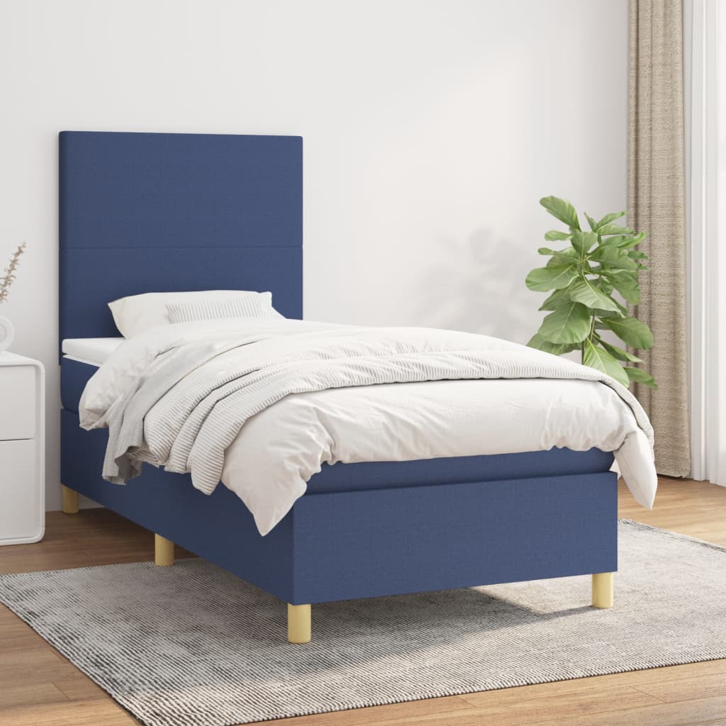Giroletto a Molle con Materasso Blu 80x200 cm inTessuto | homemem39