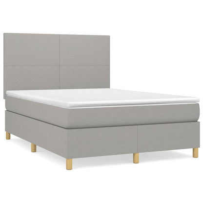 Giroletto a Molle con Materasso Grigio Chiaro 140x190cm Tessuto | homemem39