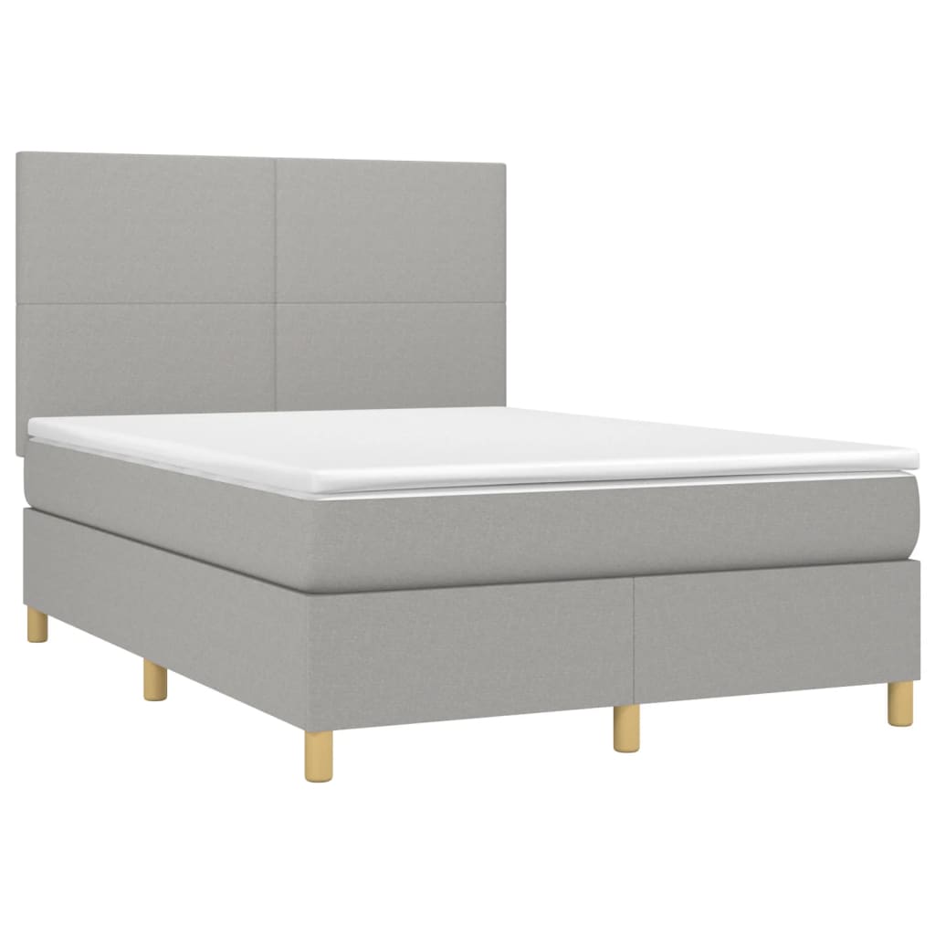 Giroletto a Molle con Materasso Grigio Chiaro 140x190cm Tessuto | homemem39