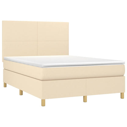 Giroletto a Molle con Materasso Crema 140x19 cm in Tessuto | homemem39