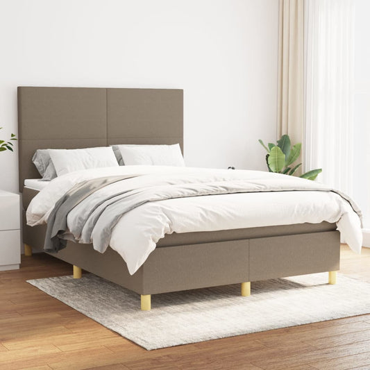 Giroletto a Molle con Materasso Tortora 140x200 cm in Tessuto | homemem39