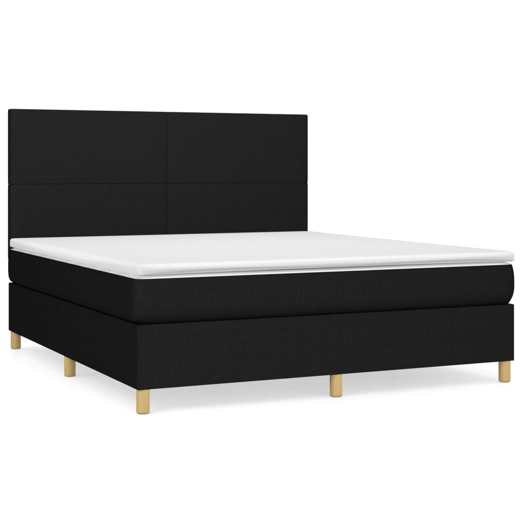 Giroletto a Molle con Materasso Nero 160x200 cm in Tessuto | homemem39