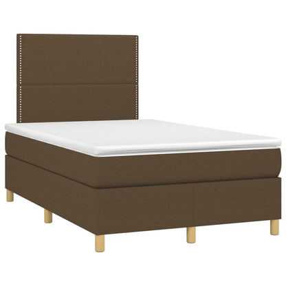 Giroletto a Molle con Materasso Marrone Scuro 120x200cm Tessuto | homemem39