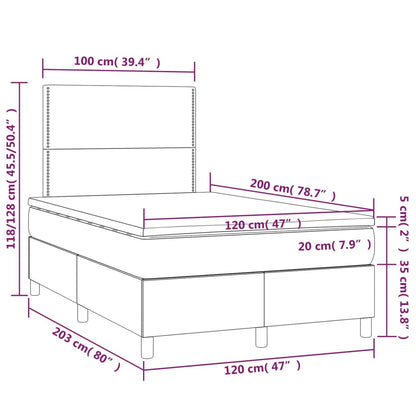 Giroletto a Molle con Materasso Marrone Scuro 120x200cm Tessuto | homemem39