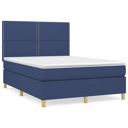 Giroletto a Molle con Materasso Blu 140x200 cm in Tessuto | homemem39