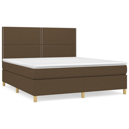 Giroletto a Molle con Materasso Marrone Scuro 180x200cm Tessuto | homemem39