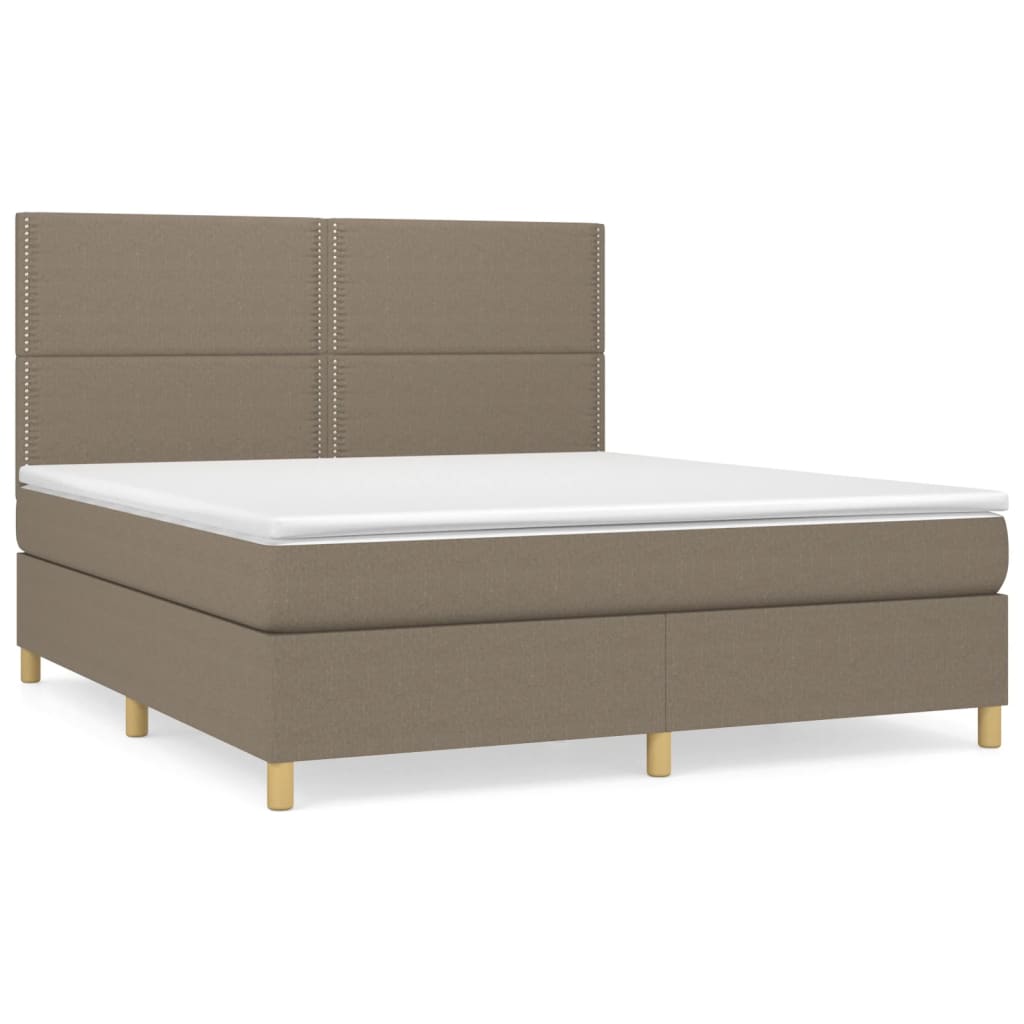 Giroletto a Molle con Materasso Tortora 180x200 cm in Tessuto | homemem39