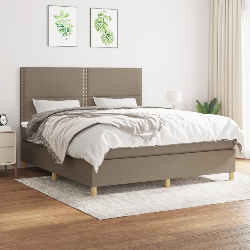 Giroletto a Molle con Materasso Tortora 180x200 cm in Tessuto | homemem39