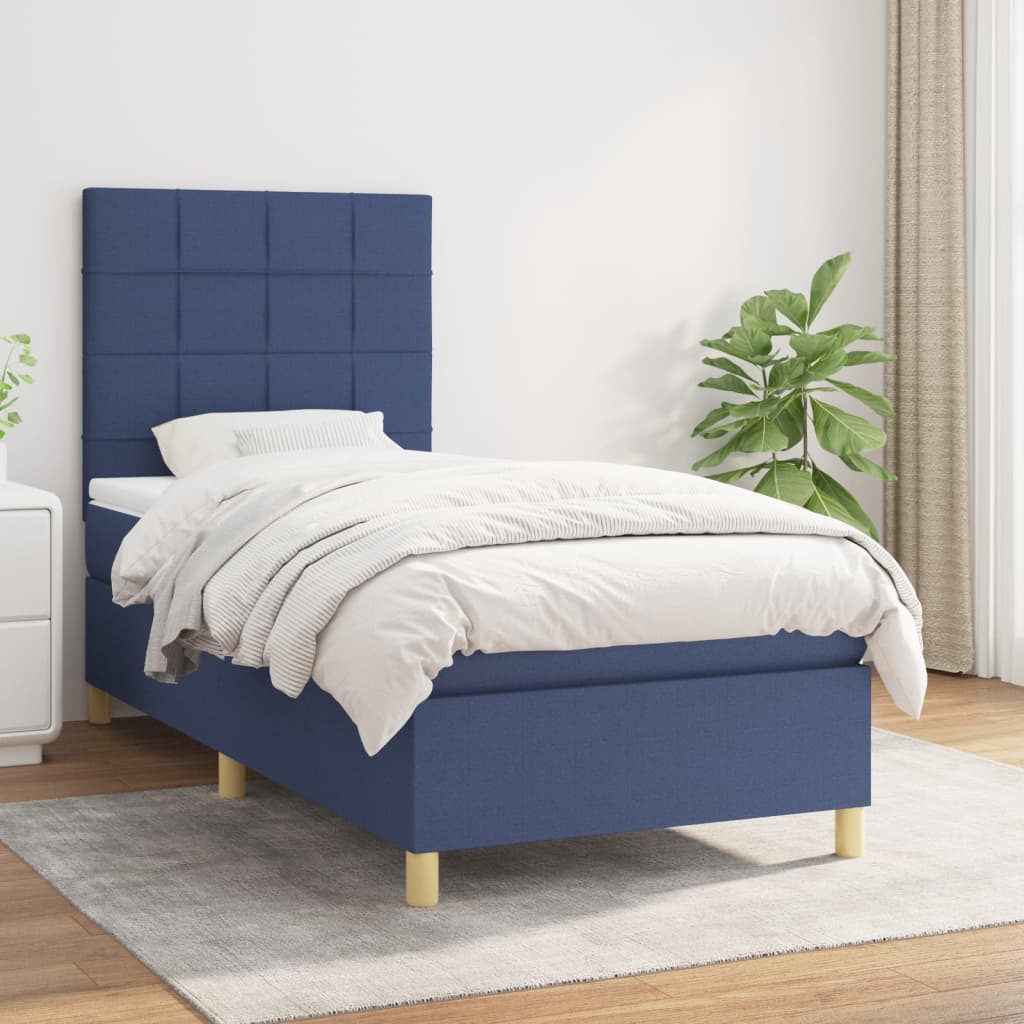Giroletto a Molle con Materasso Blu 80x200 cm inTessuto | homemem39