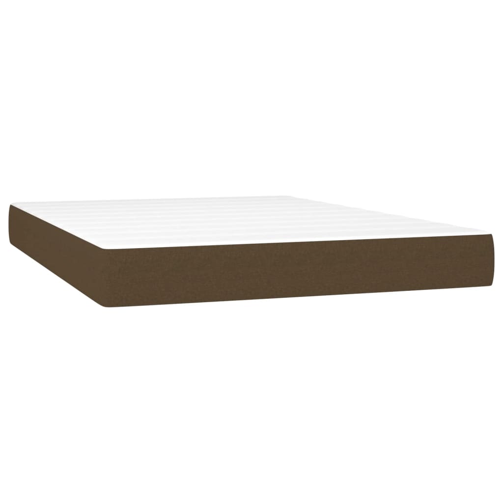 Giroletto a Molle con Materasso Marrone Scuro 140x200cm Tessuto | homemem39