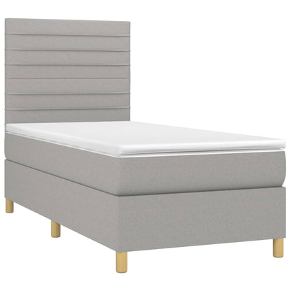 Giroletto a Molle con Materasso Grigio Chiaro 80x200 cm Tessuto
