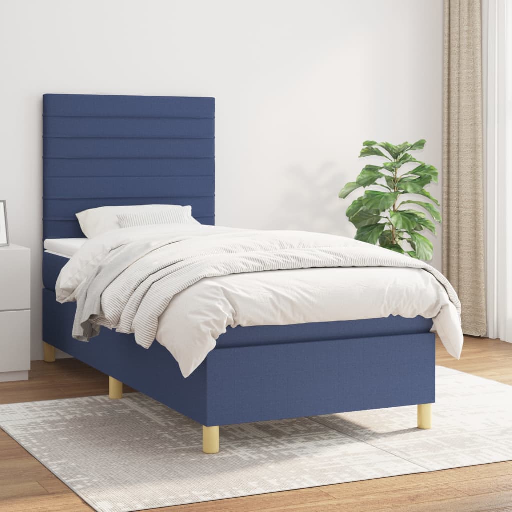 Giroletto a Molle con Materasso Blu 80x200 cm inTessuto | homemem39