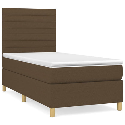 Giroletto a Molle con Materasso Marrone Scuro 90x190cm Tessuto | homemem39