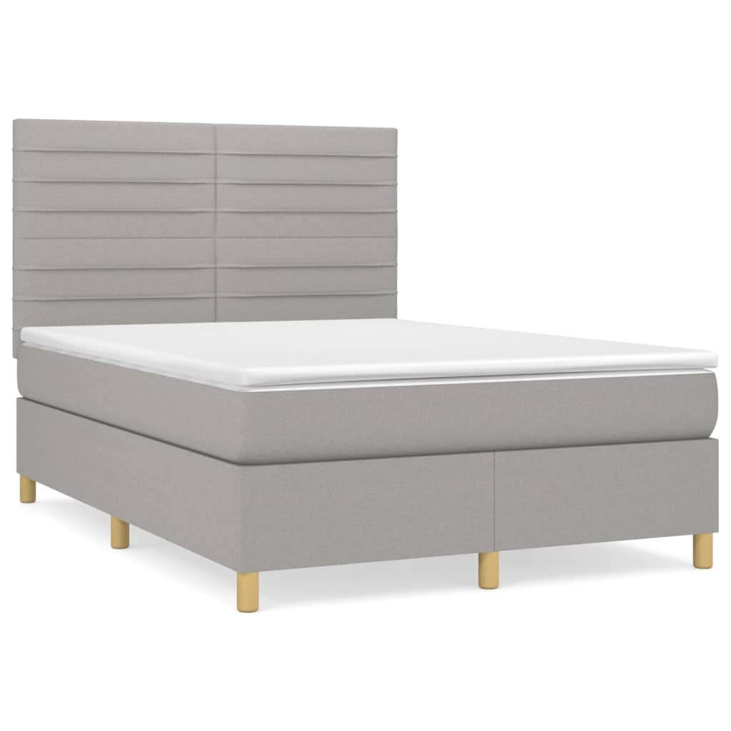 Giroletto a Molle con Materasso Grigio Chiaro 140x190cm Tessuto | homemem39