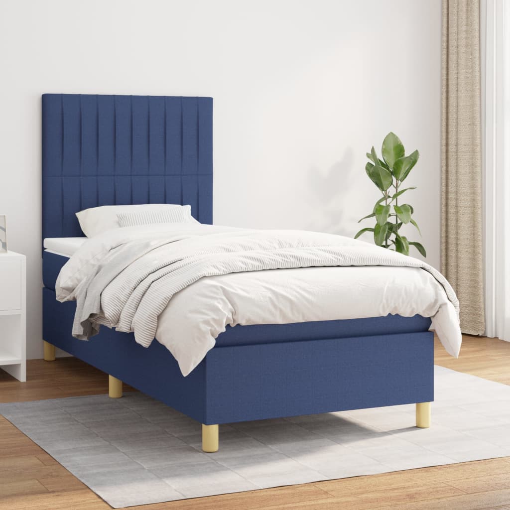 Giroletto a Molle con Materasso Blu 80x200 cm inTessuto | homemem39