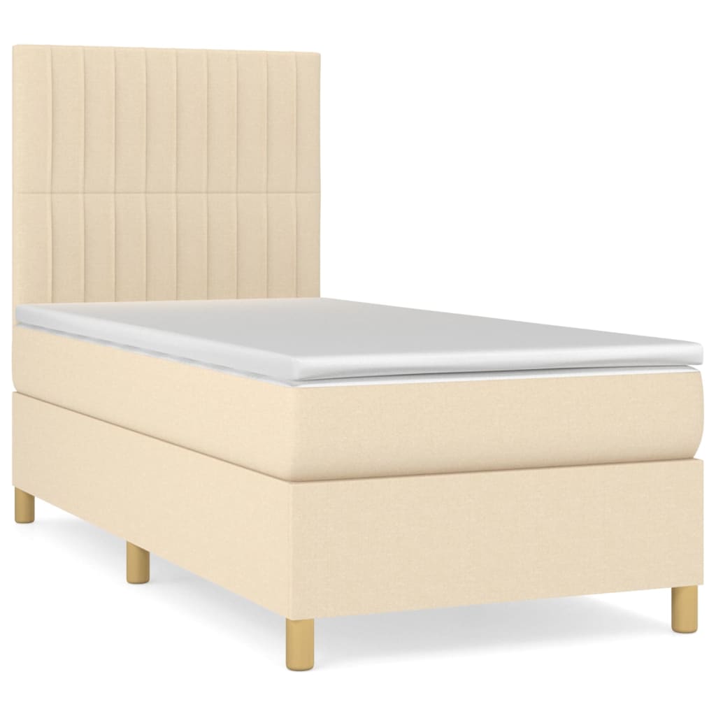 Giroletto a Molle con Materasso Crema 100x200 cm in Tessuto