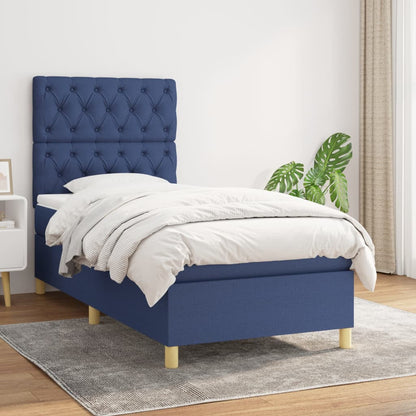 Giroletto a Molle con Materasso Blu 80x200 cm inTessuto | homemem39