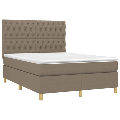 Giroletto a Molle con Materasso Tortora 140x190 cm in Tessuto