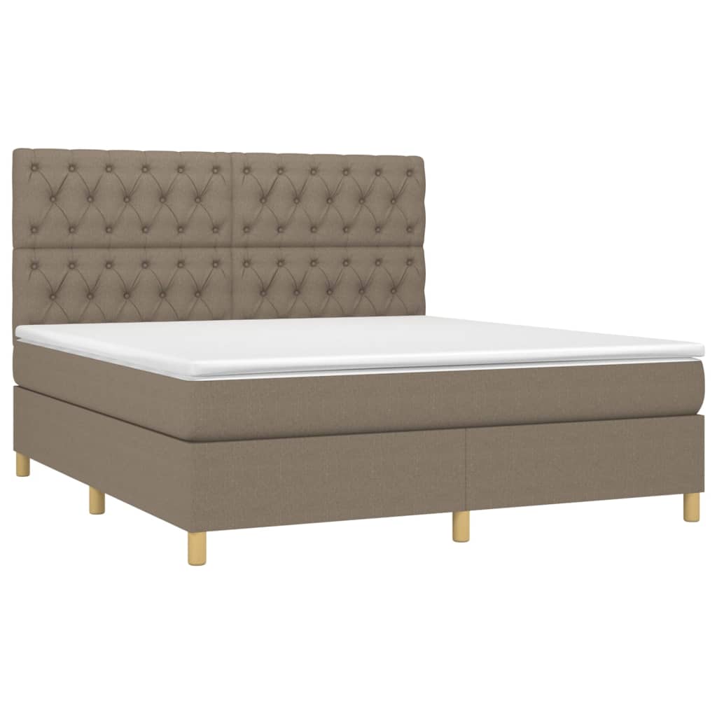 Giroletto a Molle con Materasso Tortora 160x200 cm in Tessuto