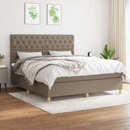 Giroletto a Molle con Materasso Tortora 160x200 cm in Tessuto | homemem39