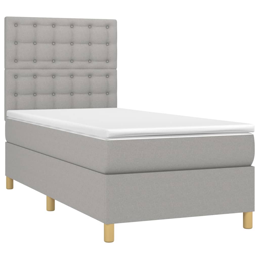 Giroletto a Molle con Materasso Grigio Chiaro 90x200 cm Tessuto | homemem39