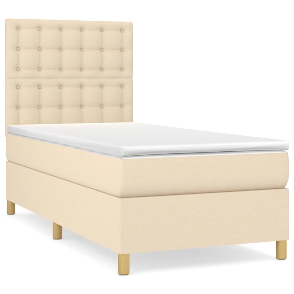 Giroletto a Molle con Materasso Crema 90x200 cm inTessuto | homemem39